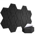 HEXAGON panel czarny samoprzylepny 3D akustyczny ścienny filcowy