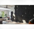 HEXAGON panel czarny samoprzylepny 3D akustyczny ścienny filcowy