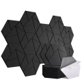 HEXAGON panel czarny samoprzylepny 3D akustyczny ścienny filcowy