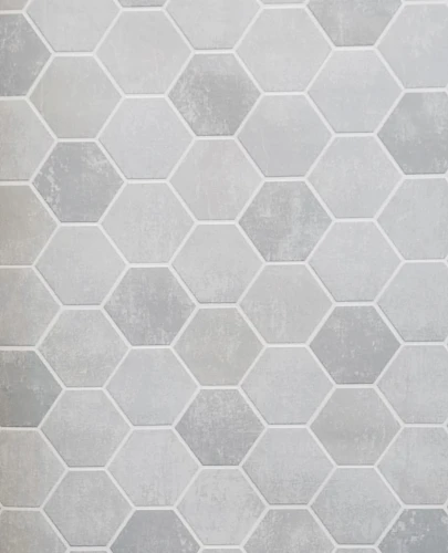 Tapeta ścienna nowoczesna geometria 3D metaliczna z szarością