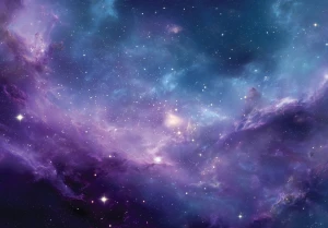 Fototapeta niebiesko fioletowy kosmos gwiazdy galaktyka mgławica na ścianę