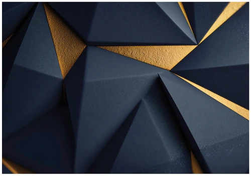 Fototapeta 3d granatowo złota geometria abstrakcja nowoczesna na ścianę