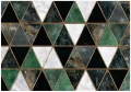 Fototapeta zielono czarna geometria marmur złote trójkąty glamour na ścianę