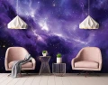 Fototapeta fioletowy kosmos galaktyka gwiazdy mgławica nocne niebo ścienne
