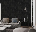 Tapeta na ścianę flizelina glamour satynowo czarna geometria połysk