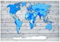 Fototapeta mapa świata szara deska