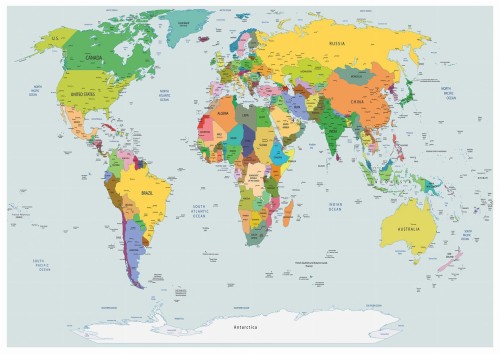 Fototapeta młodzieżowa mapa świata