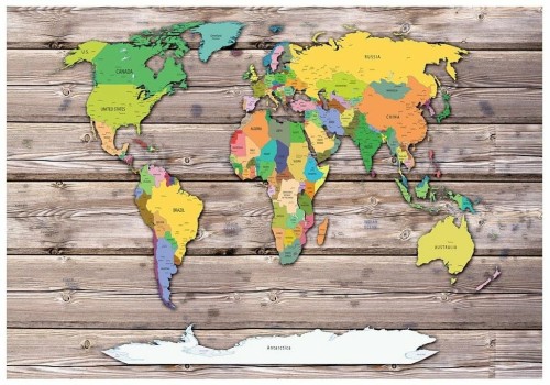 Fototapeta mapa świata deski mapy