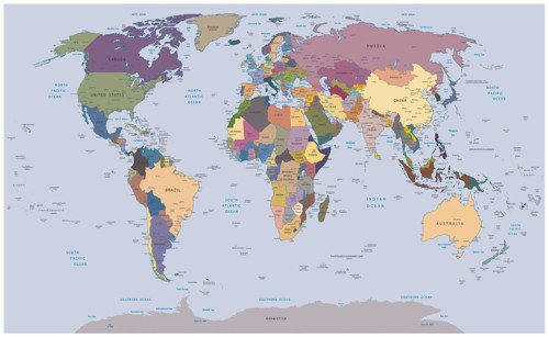 FOTOTAPETA MAPA ŚWIATA FOTOTAPETY MAPY