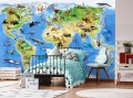FOTOTAPETA MAPA ŚWIATA DLA DZIECI + KLEJ