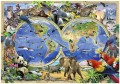 FOTOTAPETA MAPA ŚWIATA DLA DZIECI + KLEJ