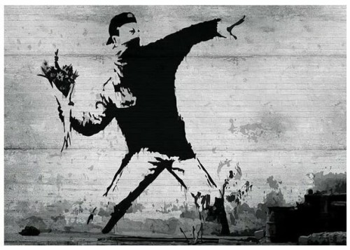 BANKSY FOTOTAPETA MUR BETON FOTOTAPETY
