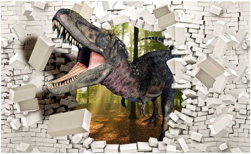DINOZAUR FOTOTAPETA 3D FOTOTAPETY + KLEJ