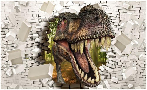 DINOZAUR FOTOTAPETA 3D FOTOTAPETY + KLEJ