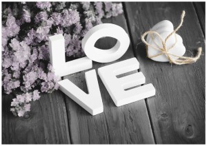 FOTOTAPETA DO KUCHNI LOVE KWIATKI SERCE