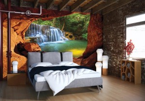 FOTOTAPETA WODOSPAD GÓRY FOTOTAPETY +KLEJ