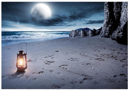 FOTOTAPETA MORZE NOCĄ KSIĘŻYC FOTOTAPETY