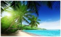 FOTOTAPETA PLAŻA PALMY NIEBO FOTOTAPETY
