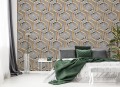 Fototapeta 3D geometria drewno metal