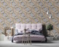 Fototapeta 3D geometria drewno metal