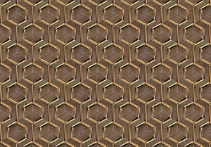 Fototapeta 3D geometria drewno metal