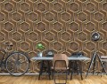 Fototapeta 3D geometria drewno metal