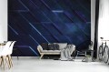 Fototapeta 3D niebieska ściana figury