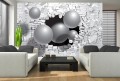Fototapeta 3D kule mur cegła abstrakcja