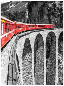 Fototapeta most góry pociąg fototapety