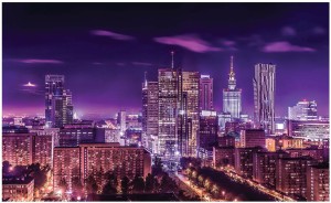 Fototapeta miasto nocą Warszawa fototapety