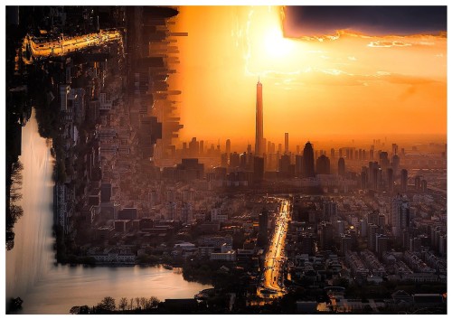 Fototapeta miasto niebo budynki fototapety