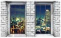 Fototapeta 3d widok z okna miasto + klej