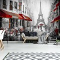 Fototapeta malowana farbami Paryż uliczka