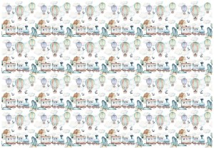 Fototapeta skandynawska balony ciuchcia