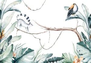 Fototapeta SAFARI zwierzęta TUKAN LEMUR