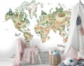 Fototapeta tapeta MAPA kontynenty ŚWIAT