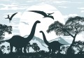 Fototapeta dla dzieci DINOZAURY palmy