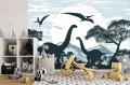 Fototapeta dla dzieci DINOZAURY palmy