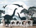 Fototapeta dla dzieci DINOZAURY palmy