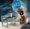 Fototapeta kolorowy BALON niebo ptaki
