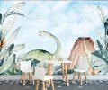 FOTOTAPETA dla dzieci KOLOROWE DINOZAURY na flizelinie + KLEJ