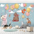 Fototapeta dla dzieci zwierzaki balony