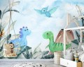FOTOTAPETA dla dzieci KOLOROWE DINOZAURY na flizelinie + KLEJ