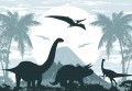 Fototapeta dla dzieci DINOZAURY palmy