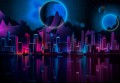 Fototapeta NEO miasto nocą KSIĘŻYC