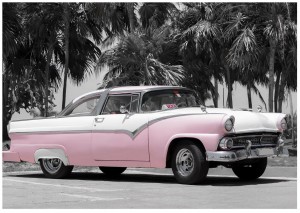 Fototapeta auto stary cadillac palmy fototapety