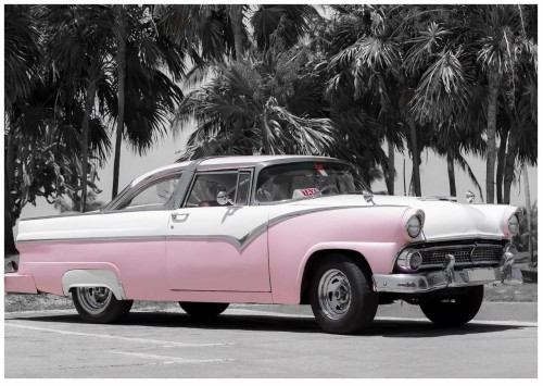 Fototapeta auto stary cadillac palmy fototapety