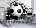 Fototapeta MUR BIAŁA CEGŁA PIŁKA 3D