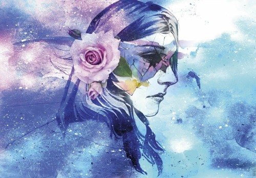 Fototapeta jak malowane akwarelą kobieta