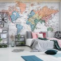Fototapeta na flizelinie mapa kontynenty MŁODZIEŻOWA świat